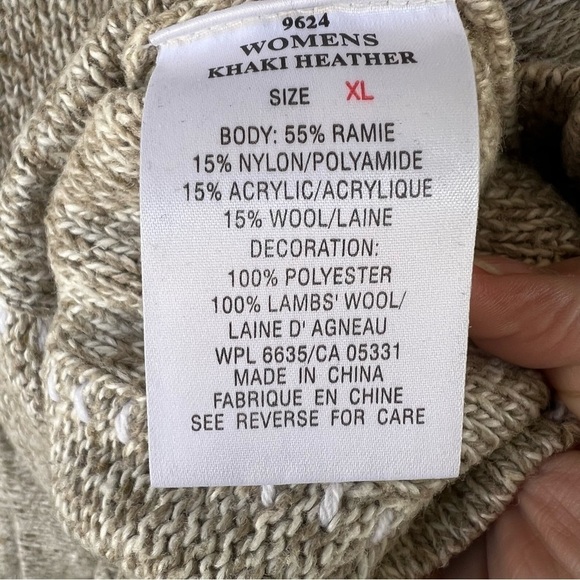 WOOLRICH COTTON WOOL SAGE GREEN KHAKI HEATHER  QUARTER ZIP SWEATER SIZE XL - Picture 7 of 8